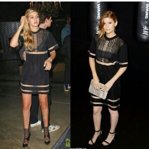 Alexander Wang x H&M Black Mesh Mini Dress Dark Romance Whimsigoth Size Small